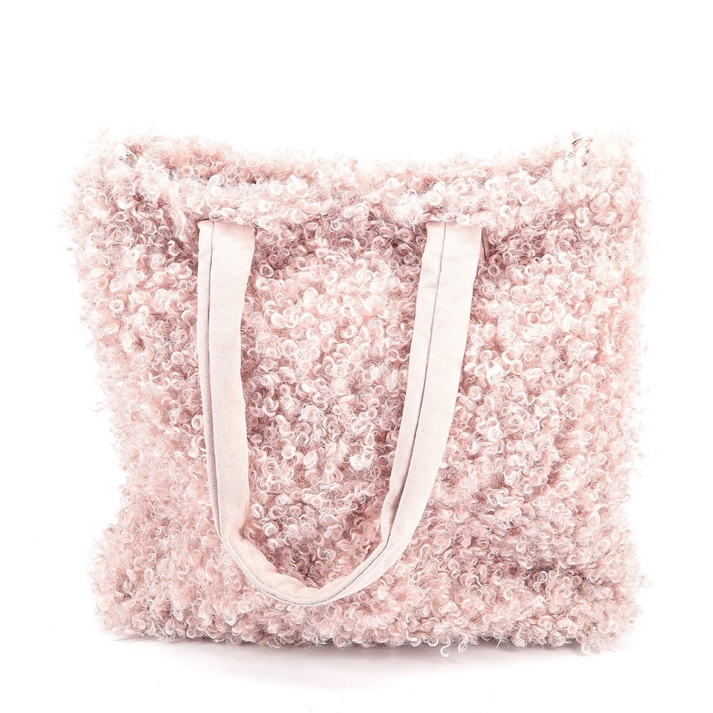 Pink Faux Poodle Fur Laptop Bag - Picture 2 of 8